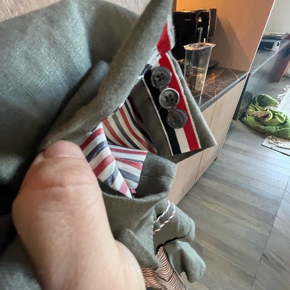 Thom Browne linen blend blazer sportcoat. Size 0 (equivalent to sizes 36-38). - Picture 2 of 15